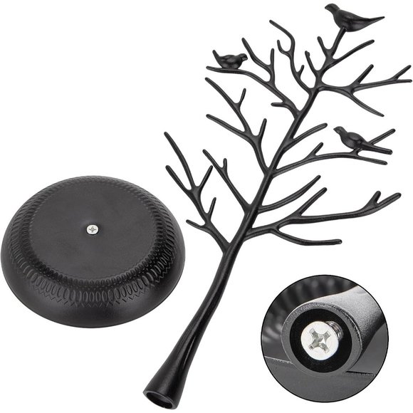 Girls Black Metal Retro Jewelry Tree for Necklaces Earrings and Ring - Picture 4 of 7